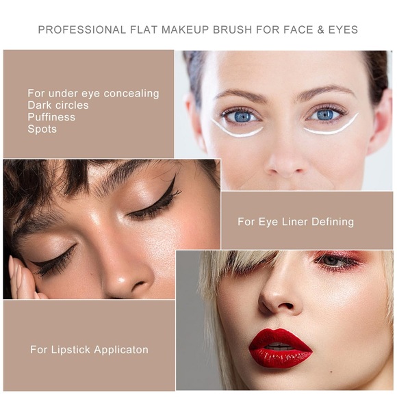 Flat Concealer Brushes Set Professional Eye Blending Brush for Face & Eyes - Picture 3 of 11